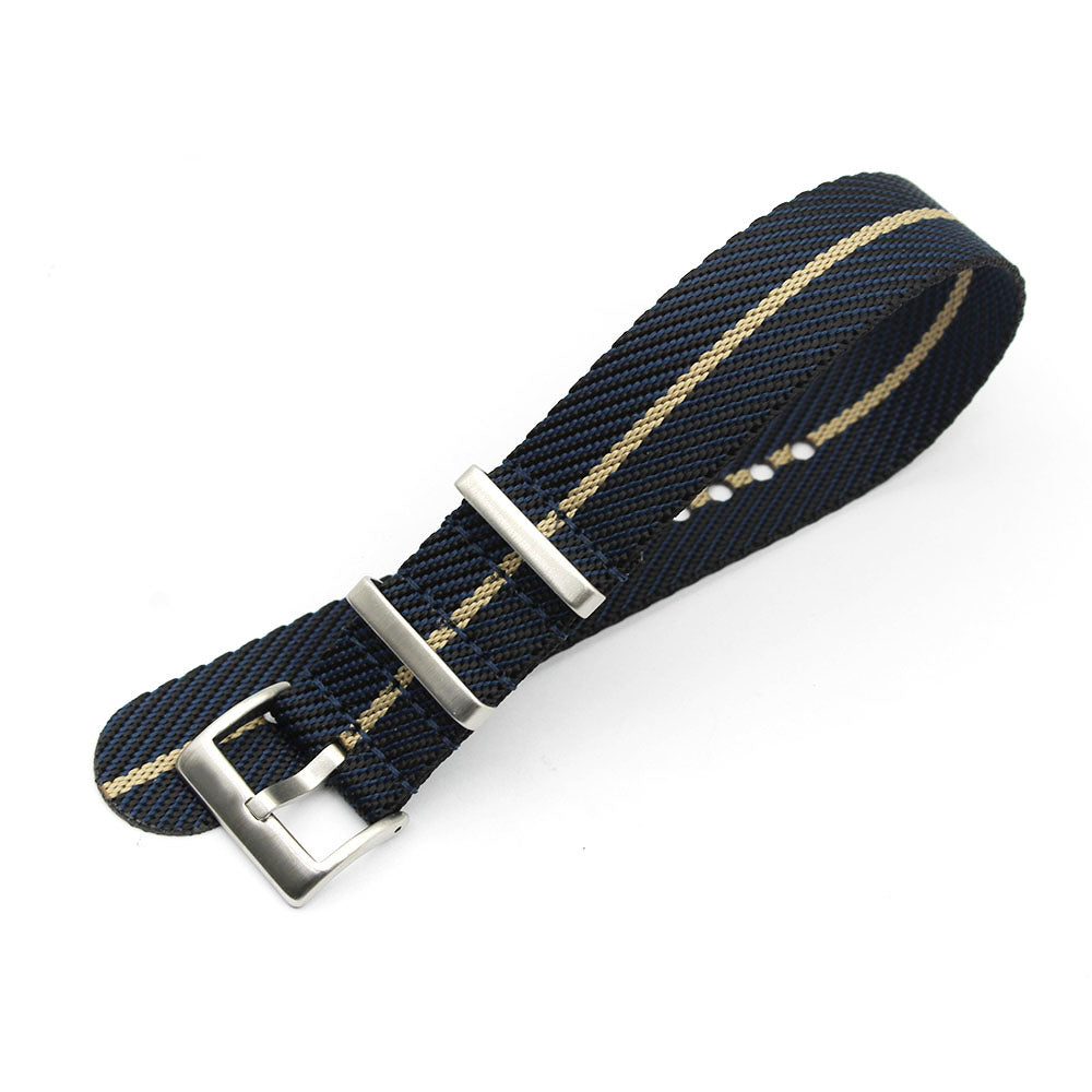 Blue and Beige Tudor Style Nato Strap In Nylon 18mm 20mm 22mm