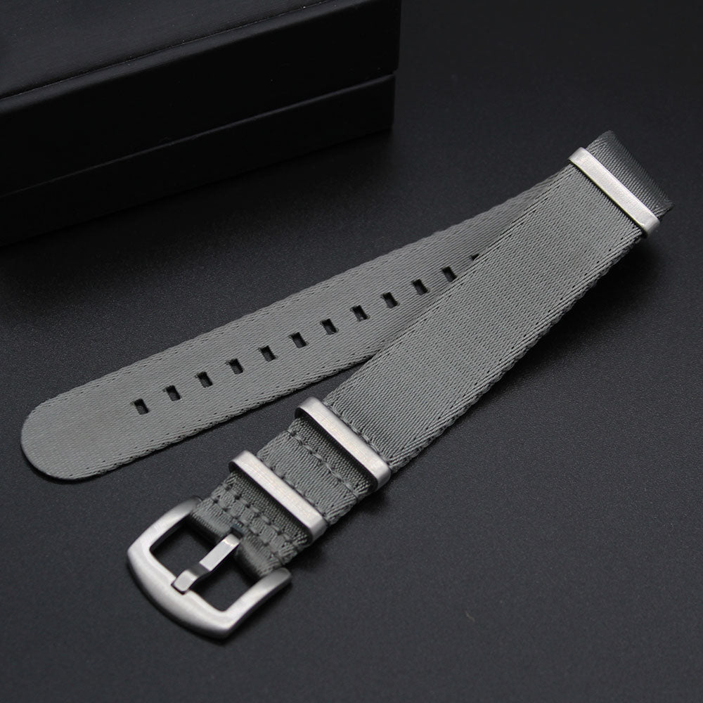 Grey Seatbelt Nylon Nato Strap 18mm 20mm 22mm